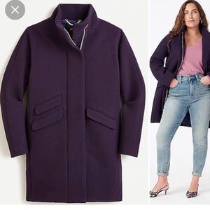J Crew Petite cocoon coat in Italian stadium-cloth wool